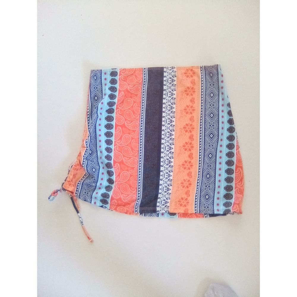 Bohemian Print Drawstring Mini Skirt‎ Size L Women's